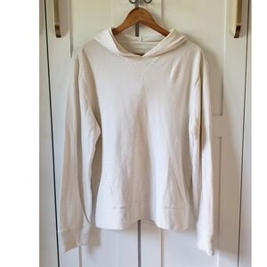 GAP Hoodie Men M Organic White Doubleface Pullover Long Sleeve Sweatshirt